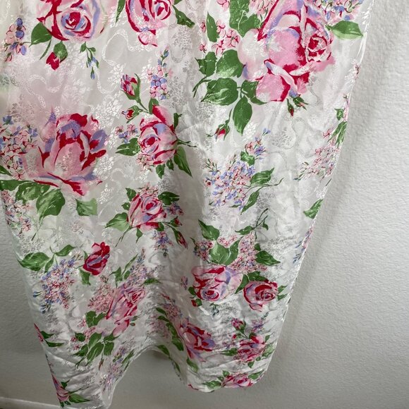 Vintage Maryann’s Boutique Peignoir Robe & Gown White Sz S Floral Satin Romantic - Picture 10 of 16